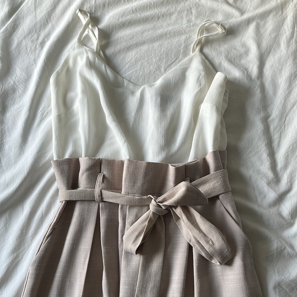 Mendocino White and Tan Jumpsuit - Picture 3 of 4